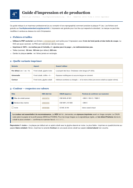 Guide d'impression et de production (PDF)